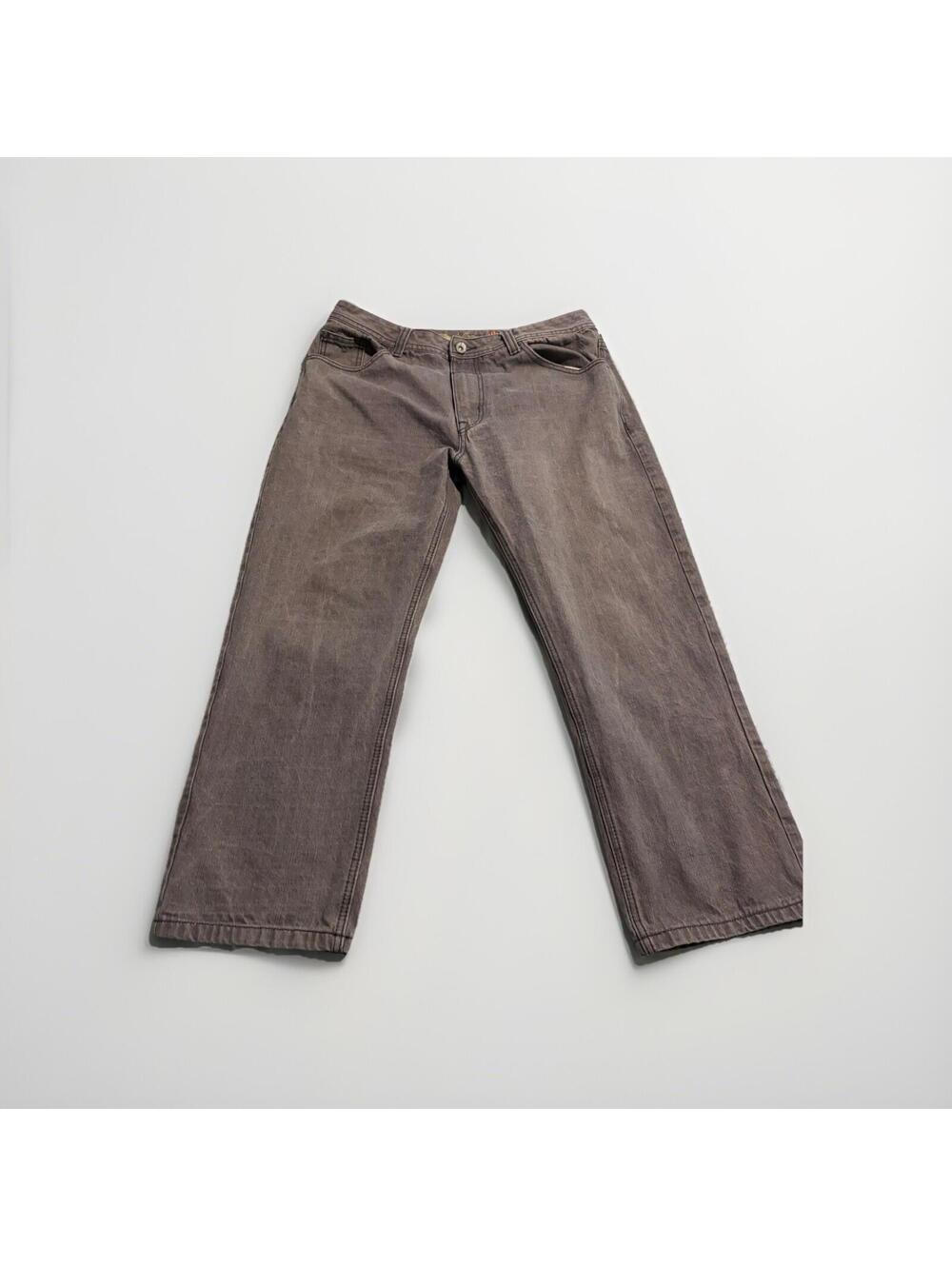 Miskeen Jeans Men 38x30 Gray Regular Straight Denim Pants Hip Hop Street
